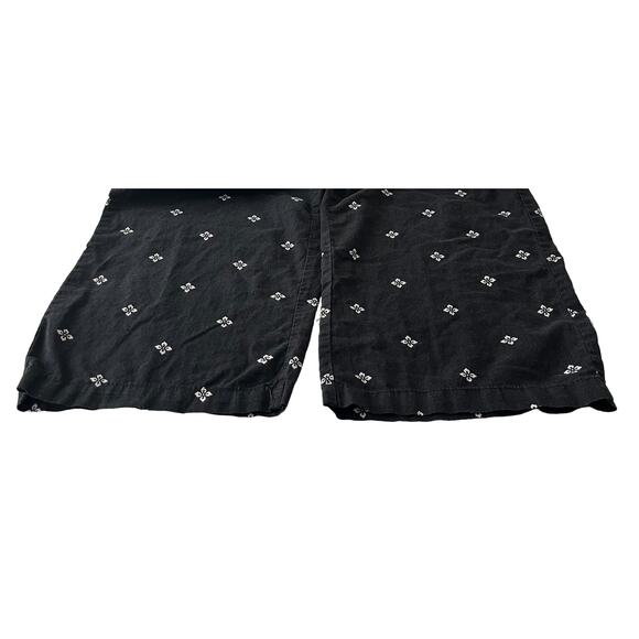 CROFT & BARROW HI-RISE WIDE LEG ANKLE PANTS, WOMENS, 1X, BLACK WITH WHITE FLORAL - Picture 7 of 12
